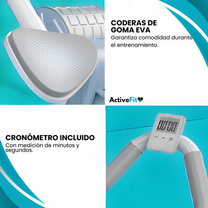 Rodillo Abdominal Activefit® + Cronómetro y Esterilla Gratis