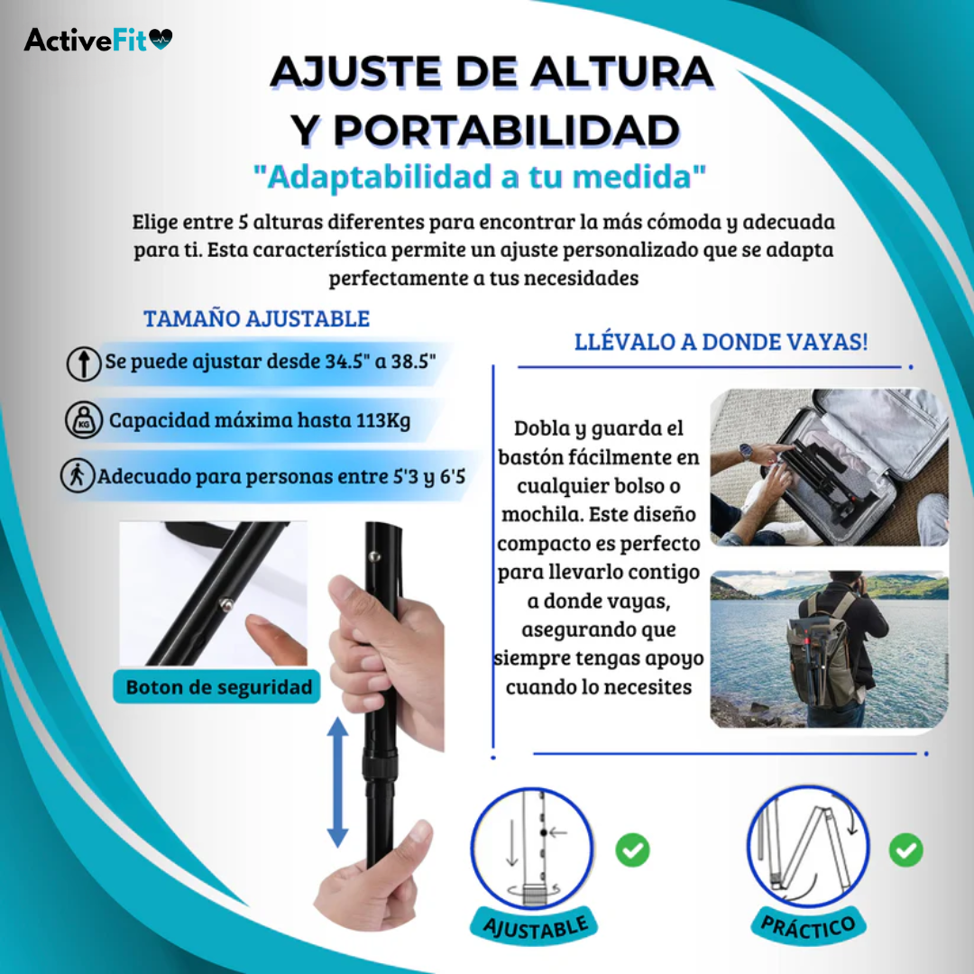 Bastón Plegable con Luz Led Activefit®